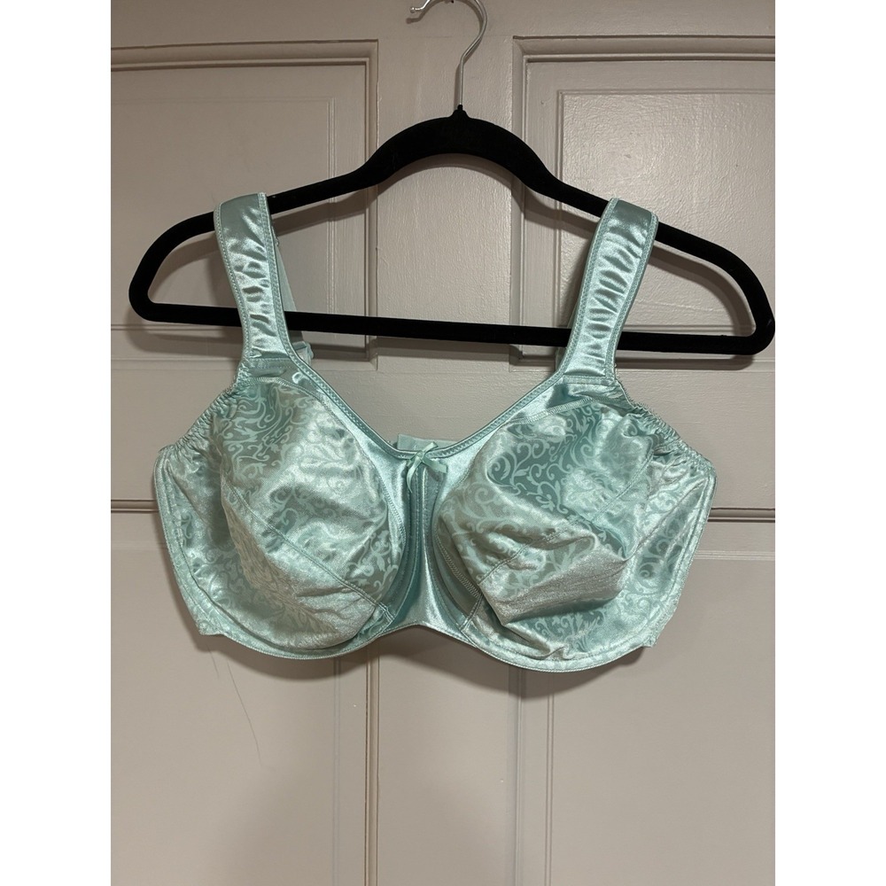 Bali Women's Bra 38 DDD Satin Unlined Underwire Turquoise Lightweight